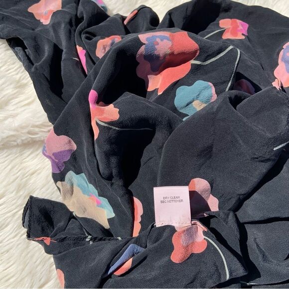 Beautiful Sz 6 Rebecca Taylor quarter Sleeve Floral Silk Blouse - Picture 10 of 12